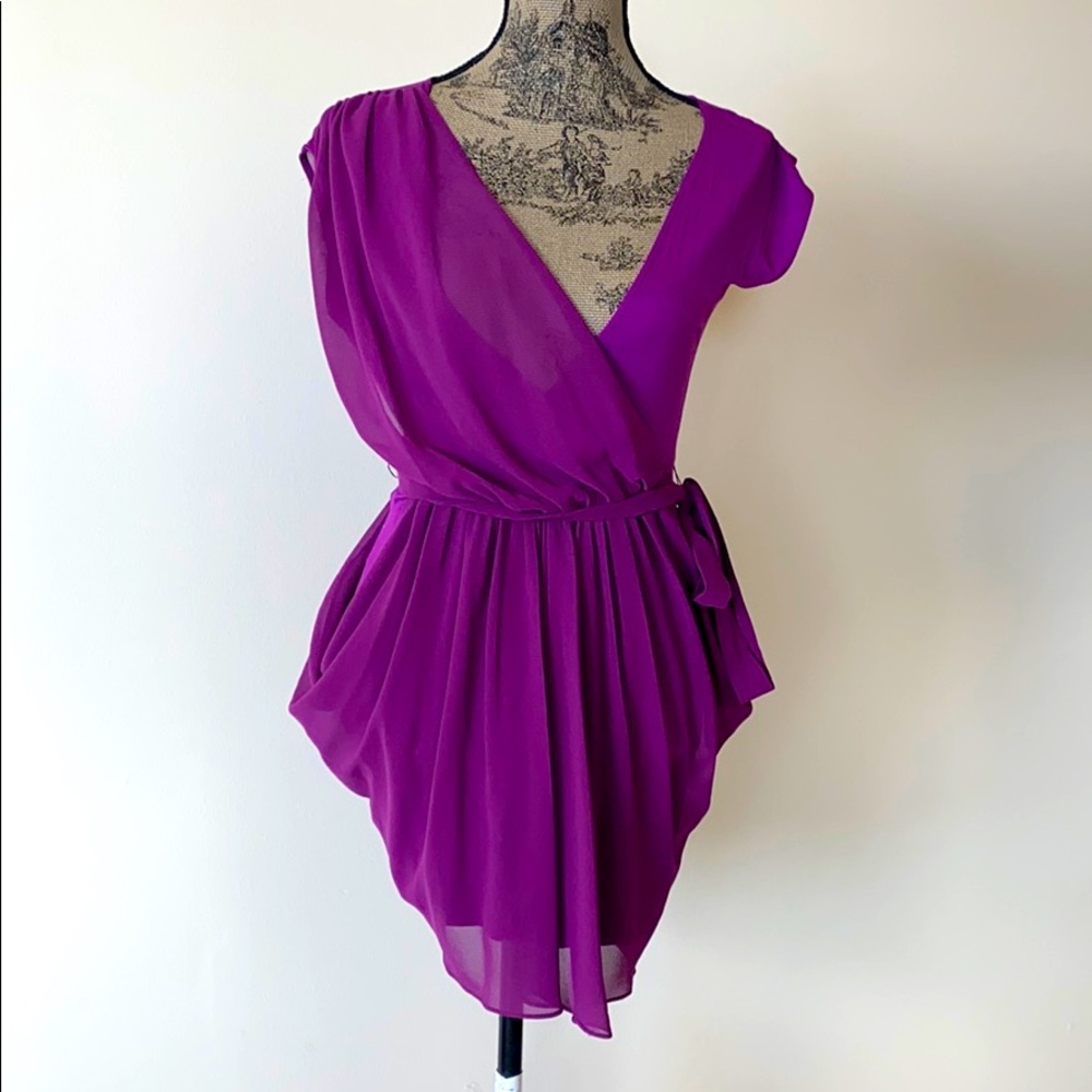 Bebe Cocktail dress with sheer overlay